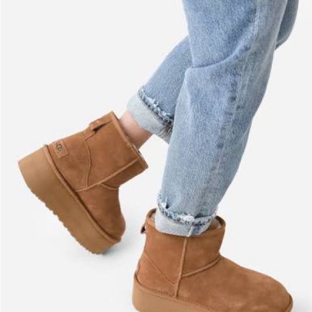 UGG chestnut platform shoes
